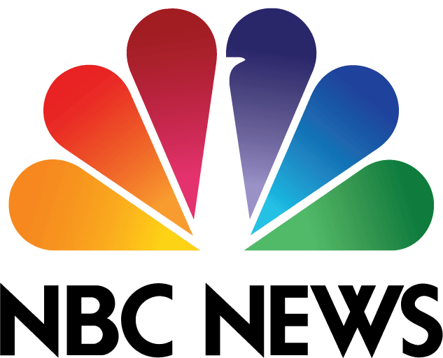 NBC News logo with a colorful peacock above bold, black "NBC NEWS" text on a transparent background.
